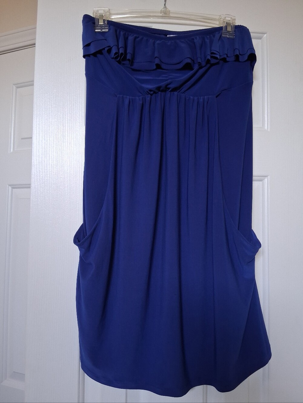 Royal Blue Ruffle-Top Women's Dress
